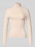 Only Slim Rollkragenpullover aus Viskose-Mix Modell 'KAROL' in Ecru, G...