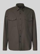 CRUNA Regular Fit Hemdjacke aus Woll-Mix Modell 'Osaka' in Khaki, Größ...