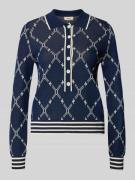 SUNCOO PARIS Strickpullover aus Viskose-Mix mit Polokragen in Marine, ...