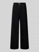 Review Wide Leg Jeans aus reiner Baumwolle in Black, Größe 24/30