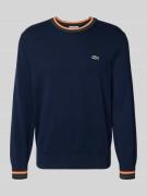 Lacoste Regular Fit Strickpullover aus reiner Baumwolle in Dunkelblau,...