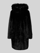 Marc Cain Regular Fit Mantel aus Kunstfell in Black, Größe 34