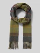 Barbour Schal mit Fransen aus Kaschmir in Oliv, Größe 1