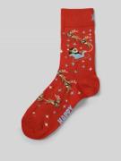 Happy Socks Socken mit Motiv-Stitching Modell 'Sleigh' in Rot, Größe 3...