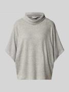 Apricot Strickpullover mit Rollkragen in Hellgrau Melange, Größe L