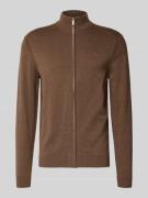 Tom Tailor Regular Fit Strickjacke aus reiner Baumwolle in Mittelbraun...