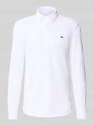 Lacoste Slim Fit Freizeithemd in Struktur-Optik in Weiss, Größe 40