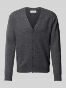 Casual Friday Strickjacke mit V-Ausschnitt Modell 'KARL' in Mittelgrau...