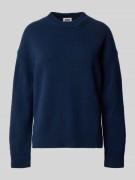 Drykorn Oversized Strickpullover mit gerippten Abschlüssen in Dunkelbl...