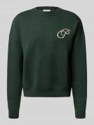 PROHIBITED Oversized Strickpullover mit Label-Print in Dunkelgruen, Gr...