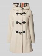 Gil Bret Dufflecoat mit Knopfleiste in Sand Melange, Größe 44