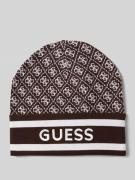 Guess Strickmütze mit Label-Stitching Modell 'SEVYN' in Mittelbraun, G...