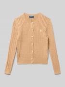 Polo Ralph Lauren Teens Strickjacke mit Zopfmuster und Label-Stitching...