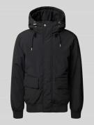 Tommy Jeans Regular Fit Bomberjacke mit Kapuze in Black, Größe L