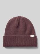 Samsøe Samsøe Beanie mit Label-Detail in Bordeaux, Größe 1