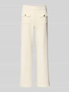 Cambio Flared Stoffhose in verkürzter Passform in Offwhite, Größe 36