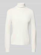 comma Strickpullover mit Rollkragen in Weiss, Größe 34