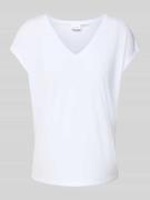 Vila T-Shirt mit V-Ausschnitt Modell 'modala' in Offwhite, Größe XL