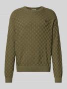 REVIEW Regular Fit Pullover in Strick-Optik in Oliv, Größe XL