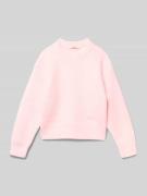 Garcia Strickpullover mit gerippten Abschlüsse in Rosa, Größe 152