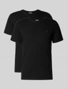 CK Calvin Klein T-Shirt mit Label-Stitching in Black, Größe L