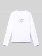 Guess Longsleeve mit Label-Print in Weiss, Größe 176