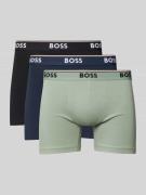 BOSS Slim Fit Trunks aus Baumwoll-Mix im 3er-Pack in Schilf, Größe L