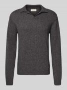 Casual Friday Strickpullover aus Woll-Mix mit Polokragen Modell 'Karl'...