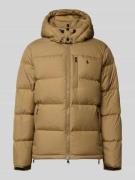 Polo Ralph Lauren Daunenjacke mit Logo-Stitching in Khaki, Größe L