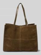 Mango Tote Bag aus echtem Leder in Khaki, Größe 1
