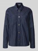 More & More Hemdbluse mit Knopfleiste in Jeansblau, Größe 34