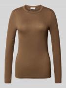 OPUS Longsleeve mit geripptem Rundhalsausschnitt Modell 'Sifa' in Hell...