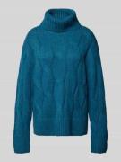 Tom Tailor Loose Fit Rollkragenpullover aus Baumwoll-Mix mit Woll-Ante...