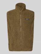 REVIEW Fleeceweste mit Stehkragen und Eingrifftaschen in Khaki, Größe ...