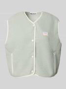 Review Weste mit Druckknopfleiste in Bleu, Größe S