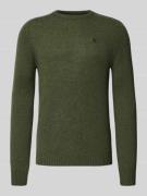 MCNEAL Regular Fit Strickpullover aus reiner Wolle in Dunkelgruen Mela...