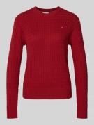 Tommy Hilfiger Regular Fit Strickpullover aus reiner Baumwolle in Rot,...