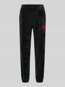 HUGO Relaxed Fit Pyjama-Hose aus Baumwoll-Mix Modell 'VELVET' in Black...