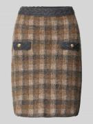 JOOP! Knielanger Strickrock aus Woll-Mix Modell 'Kanda' in Hellgrau, G...