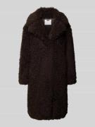 Rich & Royal Mantel aus Teddyfell mit Reverskragen in Dunkelbraun, Grö...