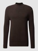 Drykorn Strickpullover mit Stehkragen Modell 'Zayn' in Dunkelbraun, Gr...