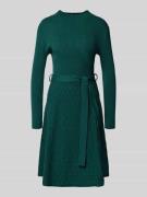 Apricot Kleid aus Viskose-Mix in Strick-Optik in Dunkelgruen, Größe L