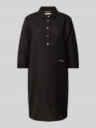 Frieda & Freddies Knielanges Leinenkleid mit Label-Stitching in Black,...