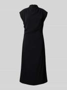 Jake*s Collection Midikleid mit Stehkragen in Black, Größe 32