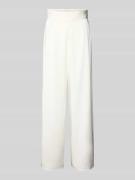 Luxuar Wide Fit Stoffhose mit breitem Bund in Offwhite, Größe 36