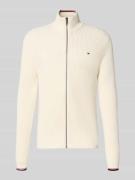 Tommy Hilfiger Regular Fit Strickjacke aus reiner Baumwolle in Offwhit...