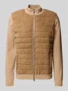 Fynch-Hatton Hybrid Cardigan mit Zweiwege-Reißverschluss in Sand, Größ...