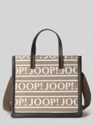 JOOP! Handbag mit Allover-Logo-Stitching Modell 'Aurelia' in Taupe, Gr...