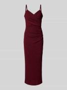 TROYDEN COLLECTION Abendkleid mit V-Ausschnitt und Raffungen in Bordea...
