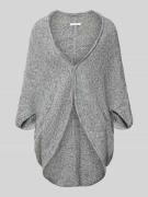 OPUS Poncho mit gerippten Abschlüssen Modell 'Amaryllis' in Hellgrau, ...